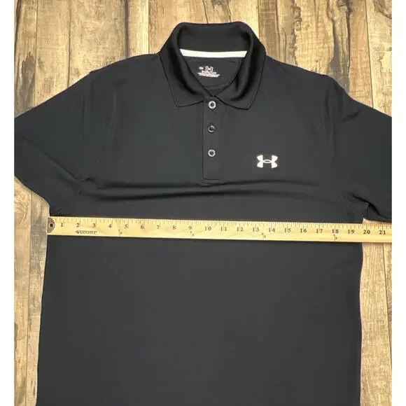 Under Armour HeatGear Performance Polo Golf Shirt Mens Small Fit Black Active. - Picture 6 of 13